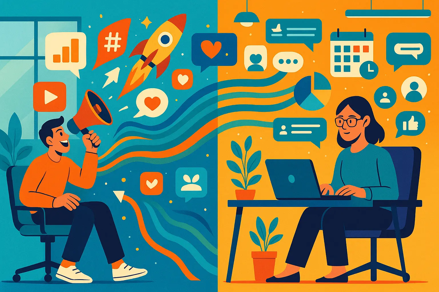Difference between social media marketing and social media management