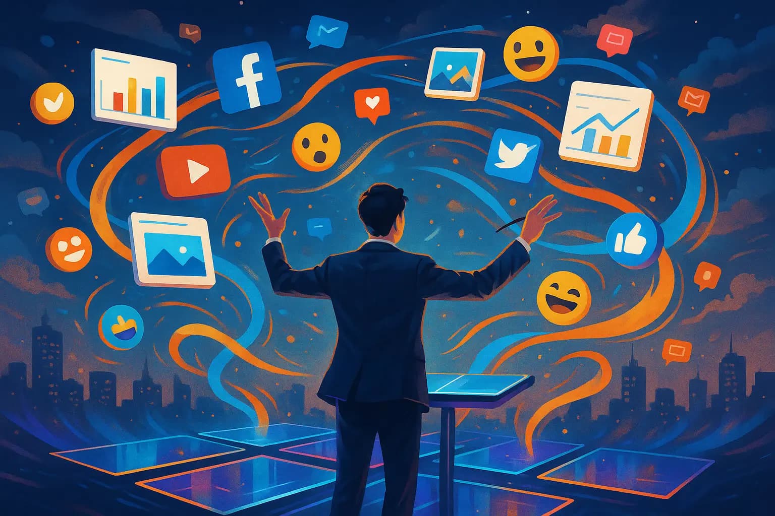 Is Social Media Manager a Good Job? Social media dashboard illustration