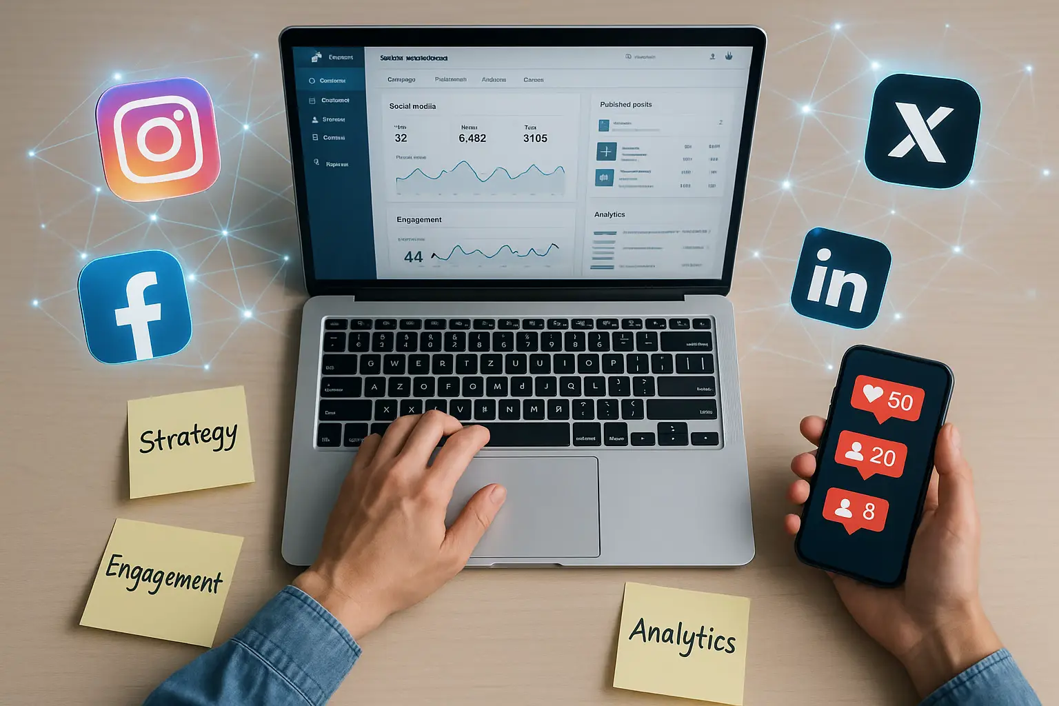Social Media Management Roles illustration