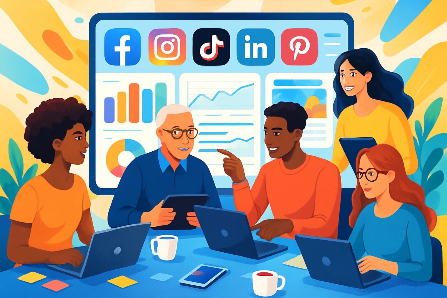 Social media management tools dashboard