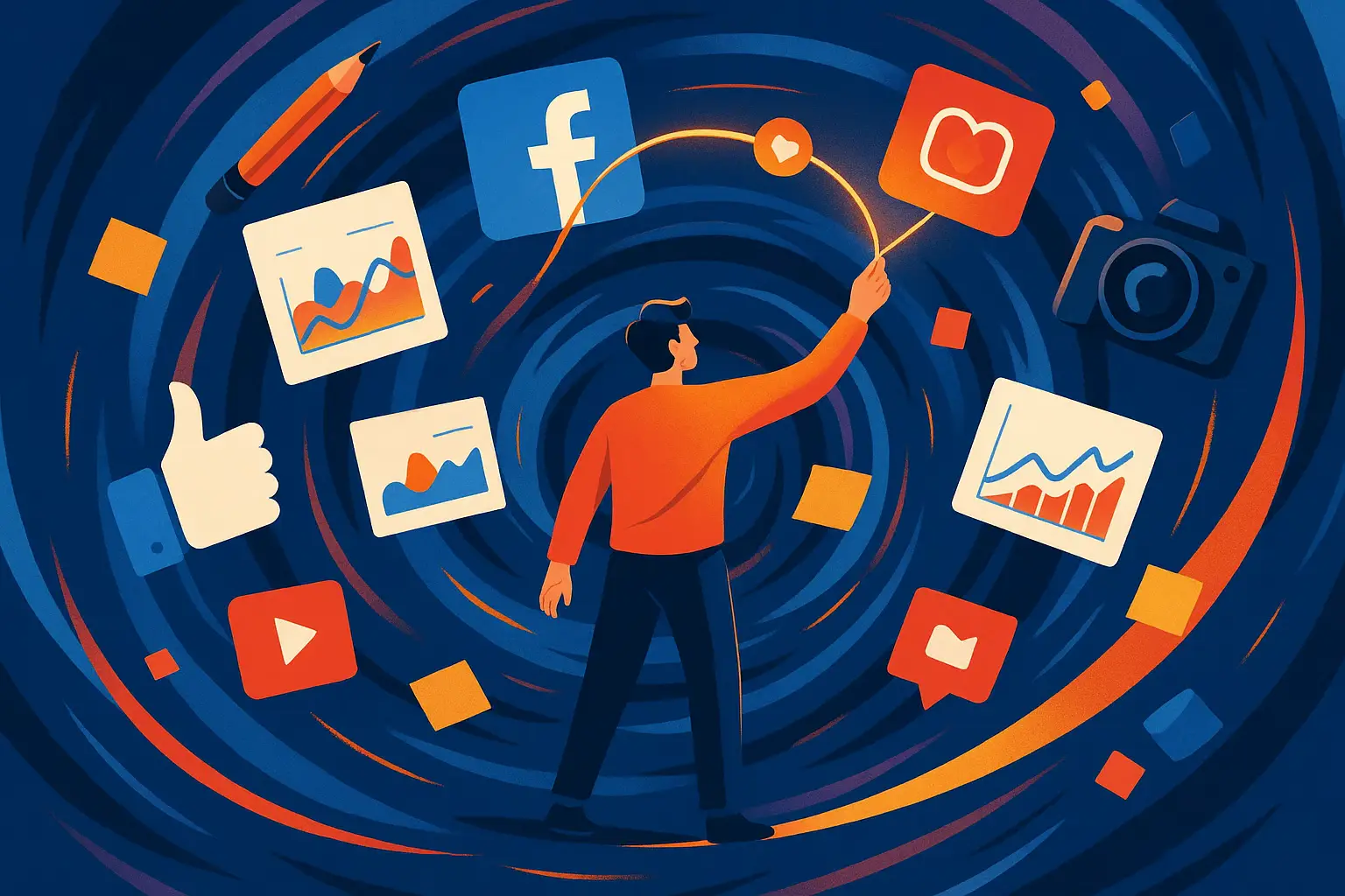Social media manager requirements illustration