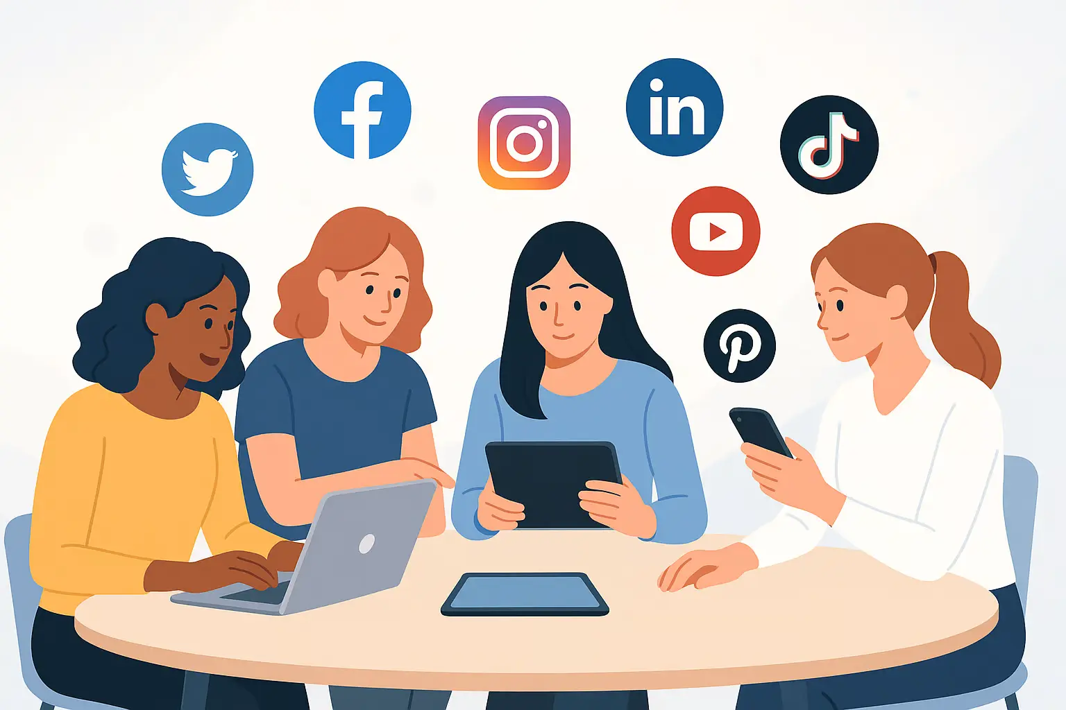 Social media manager at work